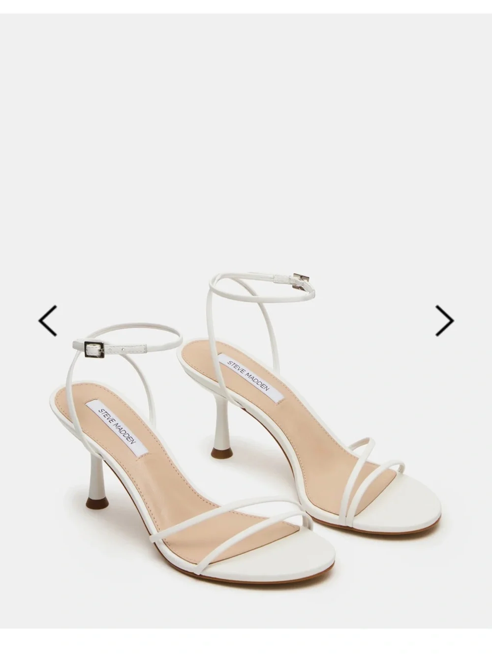 Steve Madden White Strappy Ankle‑Tie Heels